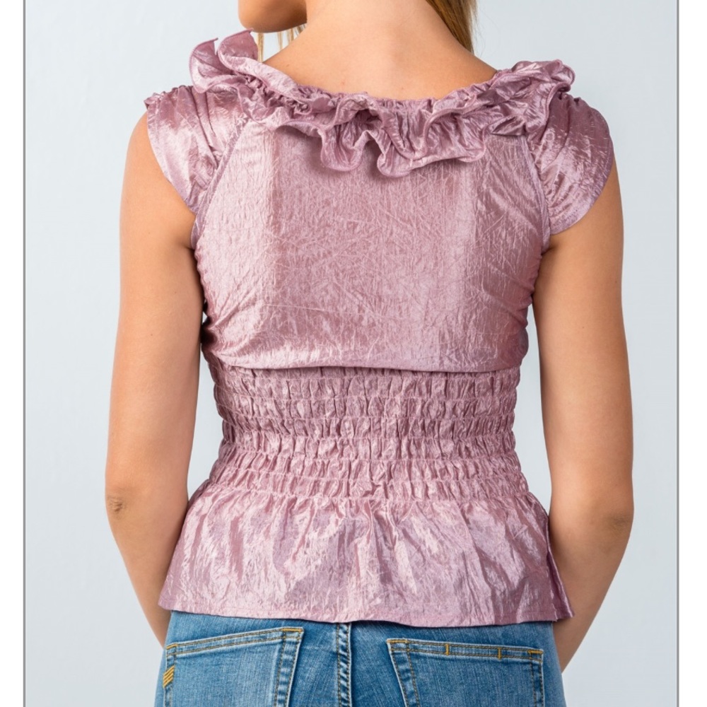 Blush Ruffle Front Sleeveless Top⭐️⭐️ - Picture 2 of 5